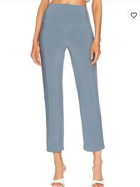 Norma Kamali Soft Blue Straight-Leg Pants